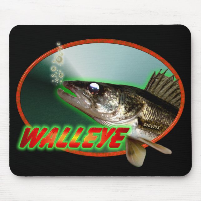 Walleye In Oval Mouse Pad (Front)