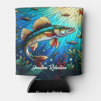 Walleye Pike in Lake Modern Can Cooler