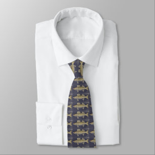 Walleye Pike on Navy Blue Tie