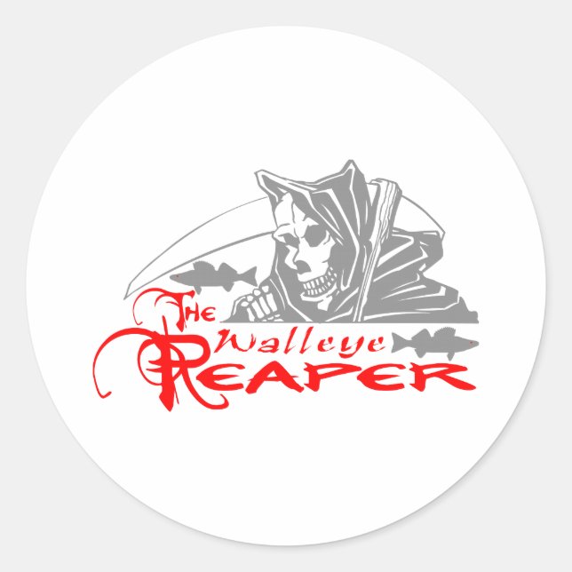 WALLEYE REAPER CLASSIC ROUND STICKER (Front)