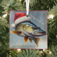 Walleye Wearing a Santa Hat Christmas