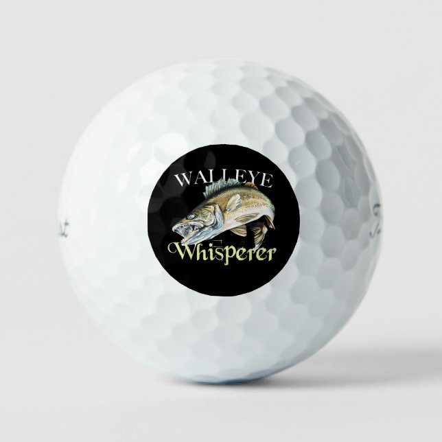 Walleye Whisperer Dark Background Golf Balls (Front)