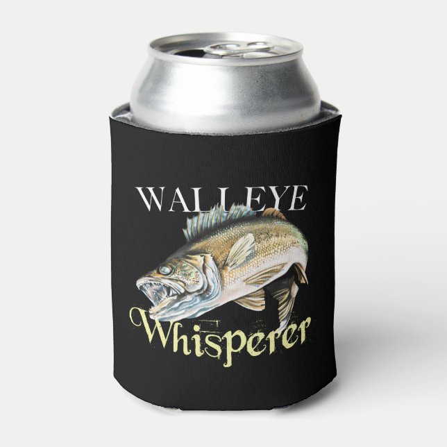 Walleye Whisperer Dark Can Cooler (Can Front)