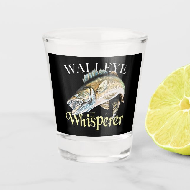 Walleye Whisperer Dark Shot Glass (Front)
