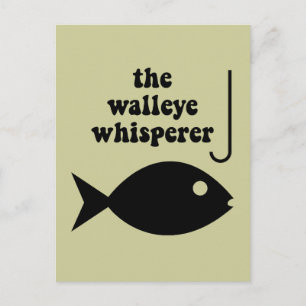 walleye whisperer fishing postcard