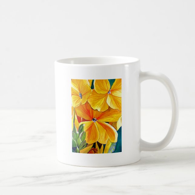 Wallflower original watercolour floral art coffee mug (Right)