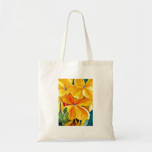 Wallflower original watercolour floral art tote bag