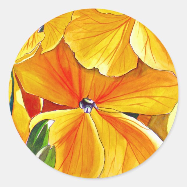Wallflower wedding watercolour floral art classic round sticker (Front)