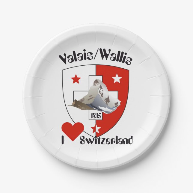 Wallis / Switzerland - Valais / Switzerland Plate (Front)