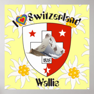 Wallis Valais Schweiz Suisse Poster