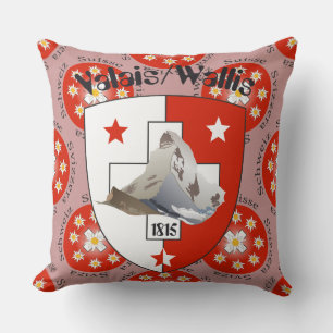 Wallis Valais Switzerland Suisse Kissen Throw Pillow