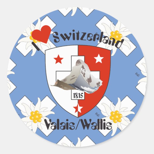Wallis Valais Switzerland Suisse Svizzera sticker (Front)