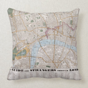 Wallis's Guide for Strangers Through London, 1841 Throw Pillow