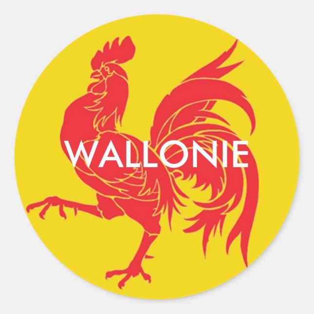 Wallonia Belgium Classic Round Sticker (Front)
