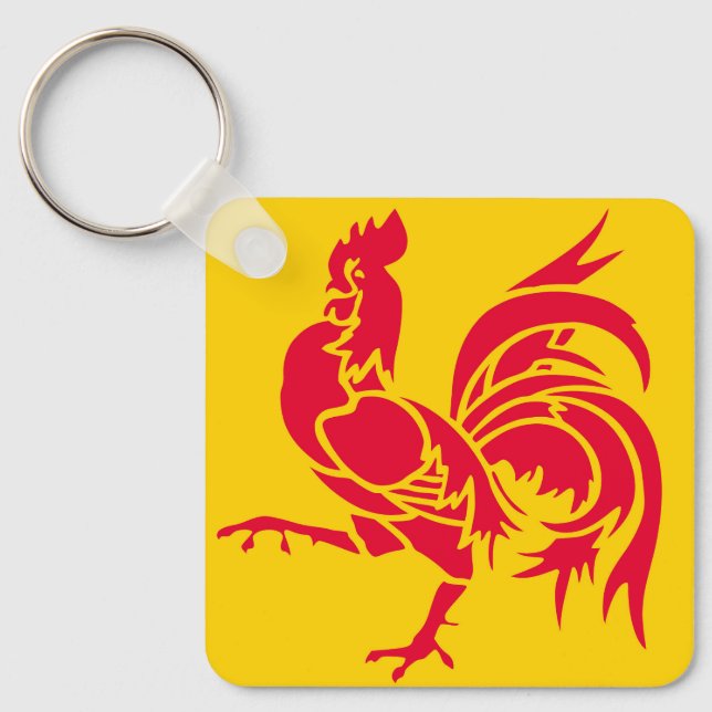 Wallonia flag Belgium region french province symbo Keychain (Front)