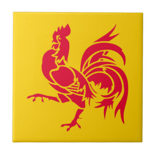 Wallonia flag Belgium region french province symbo Tile