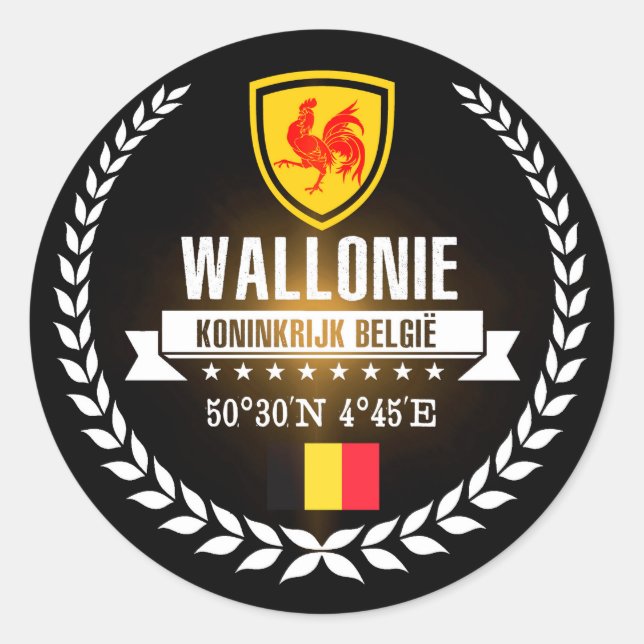 Wallonie Classic Round Sticker (Front)