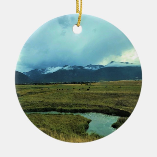 Wallowa River, OR Ceramic Ornament (Front)