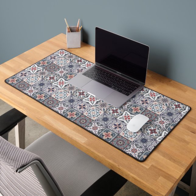 Wallpaper Backsplashes/Talavera inspired tiles 2 Desk Mat (Office 2)