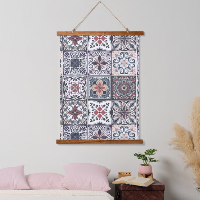 Wallpaper Backsplashes/Talavera inspired tiles 2 Hanging Tapestry (Bedroom)