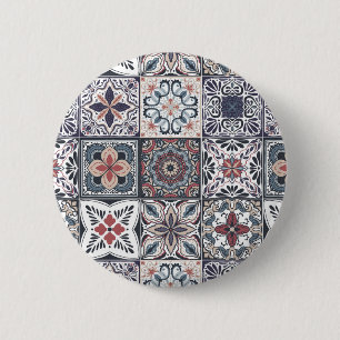 Wallpaper Backsplashes/Talavera inspired tiles 2 Inch Round Button