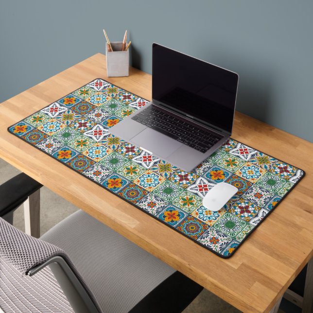 Wallpaper Backsplashes/Talavera inspired tiles Desk Mat (Office 2)