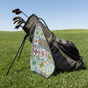 Wallpaper Backsplashes/Talavera inspired tiles Golf Towel