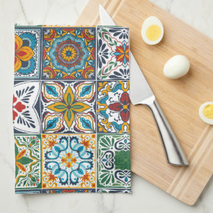Wallpaper Backsplashes/Talavera inspired tiles Kitchen Towel