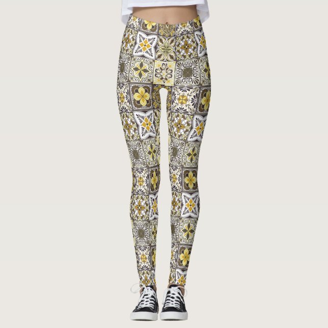 Wallpaper Backsplashes/Talavera inspired tiles/ Leggings (Front)