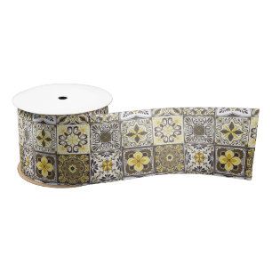 Wallpaper Backsplashes/Talavera inspired tiles/ Satin Ribbon