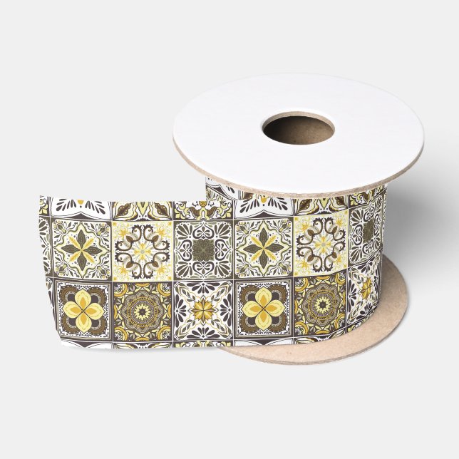 Wallpaper Backsplashes/Talavera inspired tiles/ Satin Ribbon (Spool)