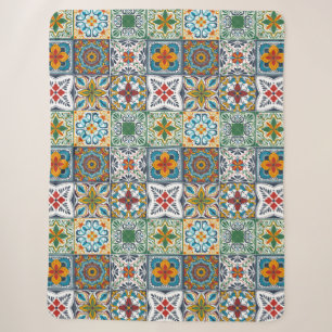 Wallpaper Backsplashes/Talavera inspired tiles Sherpa Blanket