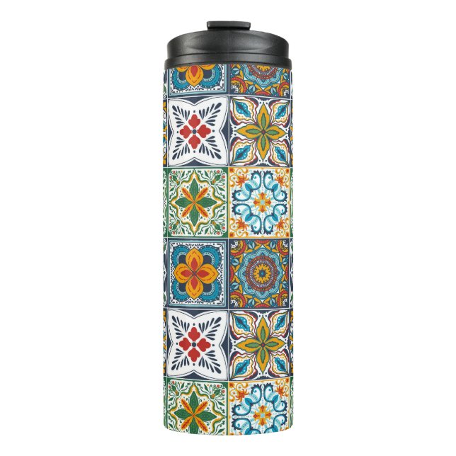 Wallpaper Backsplashes/Talavera inspired tiles Thermal Tumbler (Front)