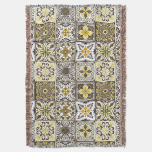 Wallpaper Backsplashes/Talavera inspired tiles/ Throw Blanket