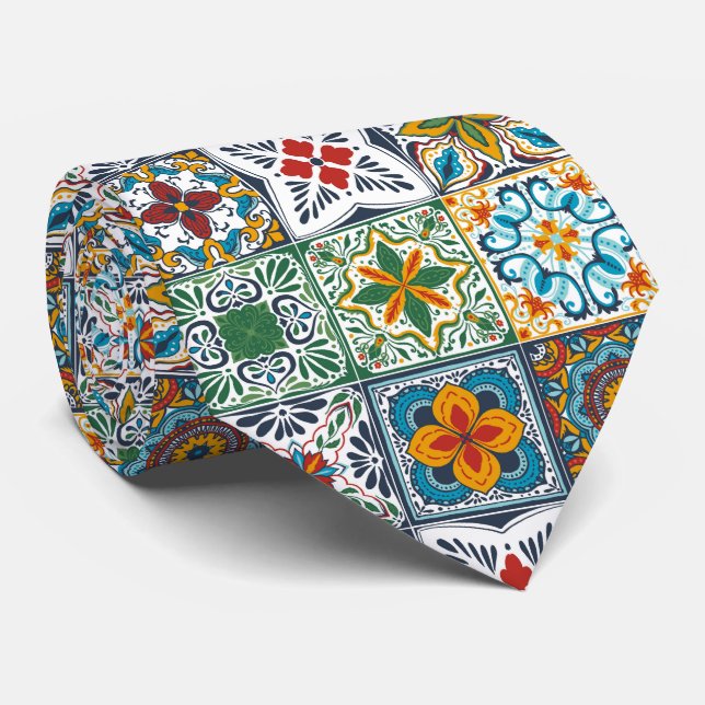 Wallpaper Backsplashes/Talavera inspired tiles Tie (Rolled)