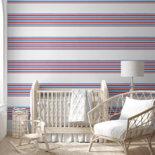 Wallpaper Blue Red & White Stripe