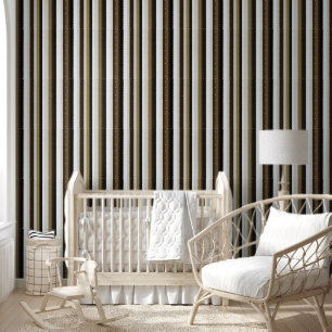 Wallpaper Brown Black Beige & White Stripe