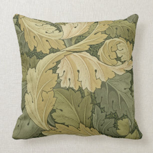 Wallpaper Design with Acanthus/Woodland colours, 1 Throw Pillow