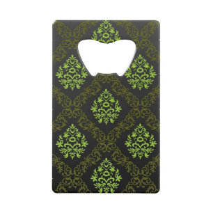 Wallpaper Floral Green Credit Card Bottle Opener