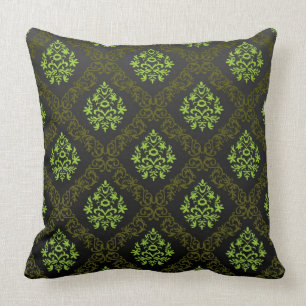 Wallpaper Floral Green Throw Pillow