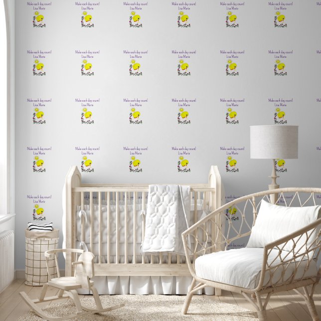 Wallpaper Happy Yellow Chicks Floral (Kids)