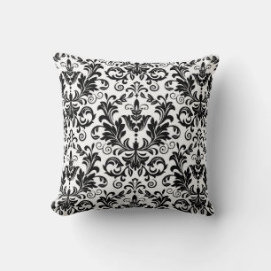 Wallpaper in the style of Baroque. Seamless backgr Throw Pillow