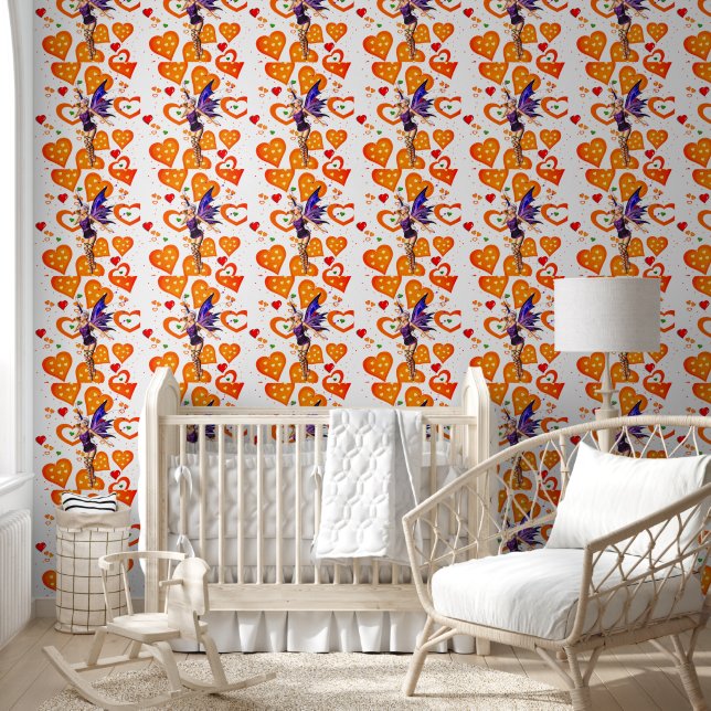 Wallpaper Orange Hearts Fairy  (Kids)