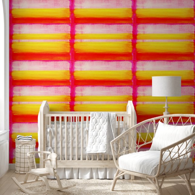 Wallpaper Orange Yellow Stripe (Kids)
