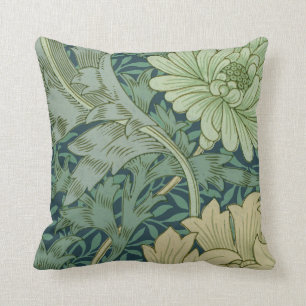 Wallpaper Pattern Sample with Chrysanthemum Throw Pillow
