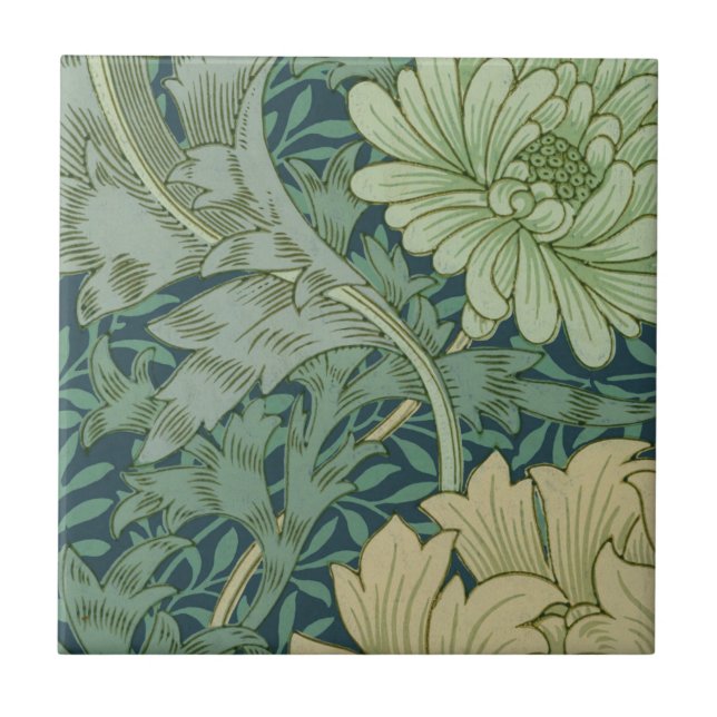Wallpaper Pattern Sample with Chrysanthemum Tile (Front)