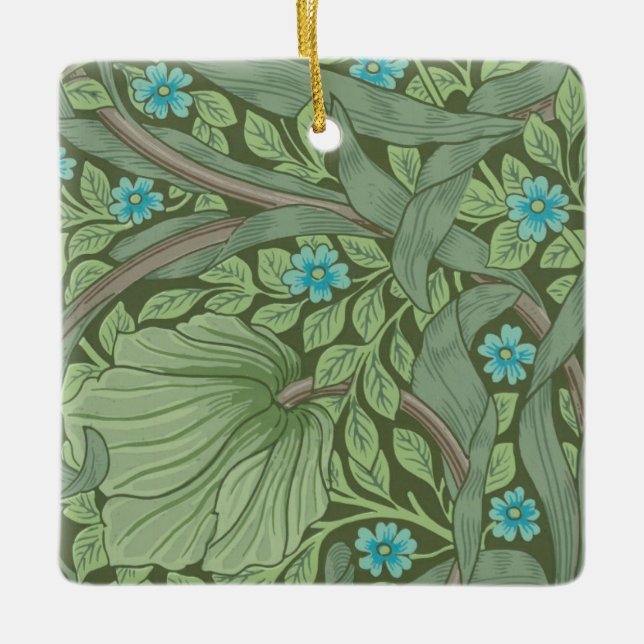 Wallpaper Pattern Sample with Forget-Me-Nots Ceramic Ornament (Front)