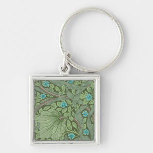 Wallpaper Pattern Sample with Forget-Me-Nots Keychain