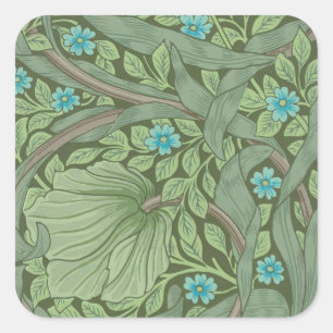 Wallpaper Pattern Sample with Forget-Me-Nots Square Sticker