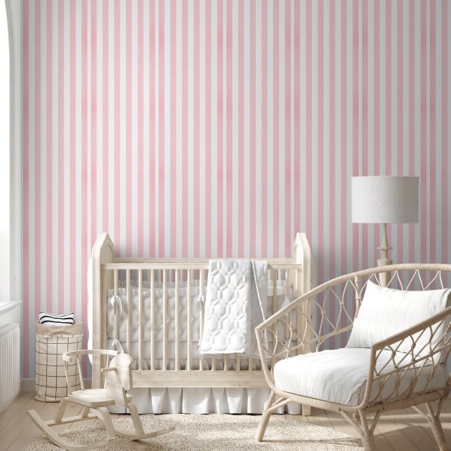 Wallpaper Pink & White Stripe (Kids)